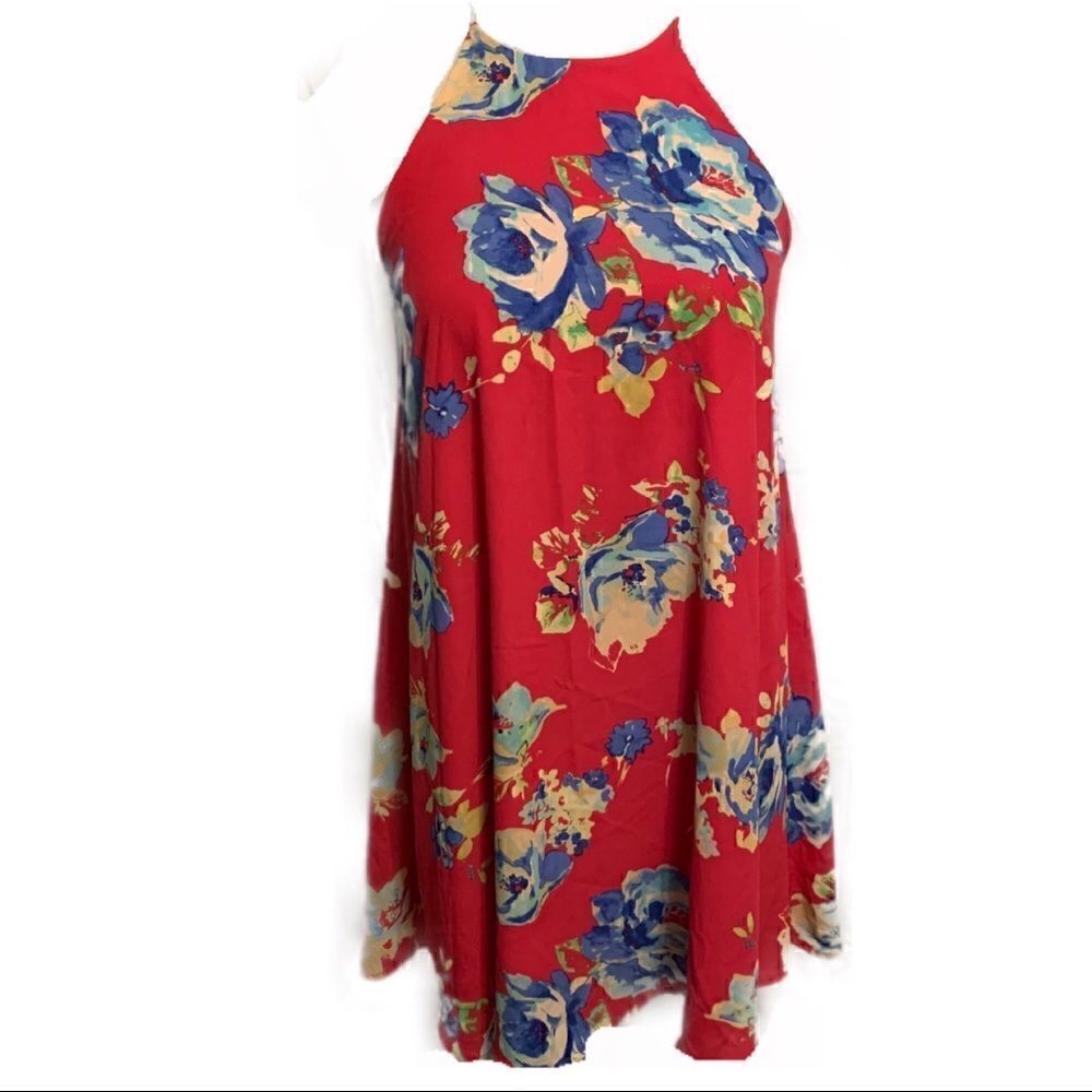 NWOT Everly Hot Pink Floral Swing Dress Sz S